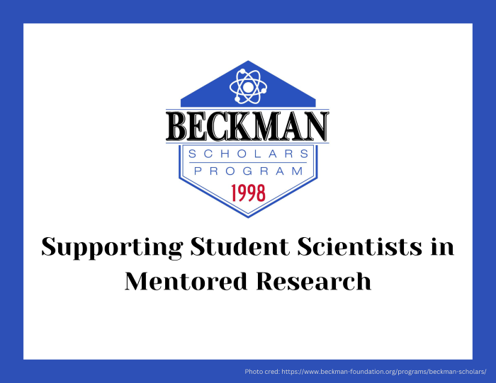 Beckman Scholars Program 1998. Supporting Student Scientists in Mentored Research
