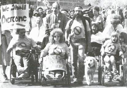 Historical during a disabilities rights march.