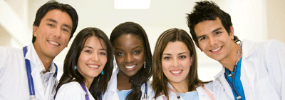 A groupe of health care professionals smiling.