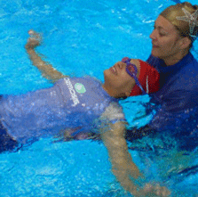 teaching someone to swim