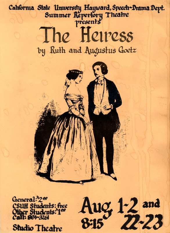 Summer Repertory Theatre 1975: The Heiress flyer
