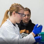 picture of students using a pipette