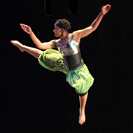 A dancer jumps in the air