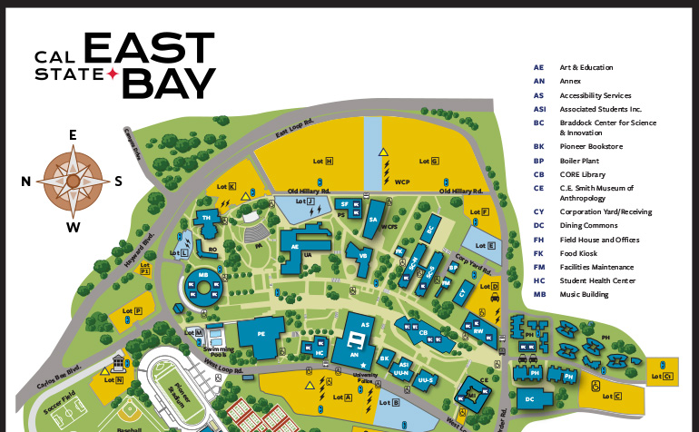 csu east bay map Hayward Campus Maps csu east bay map