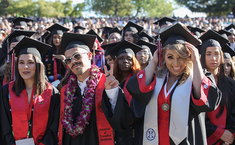 Students at graduation celebrate