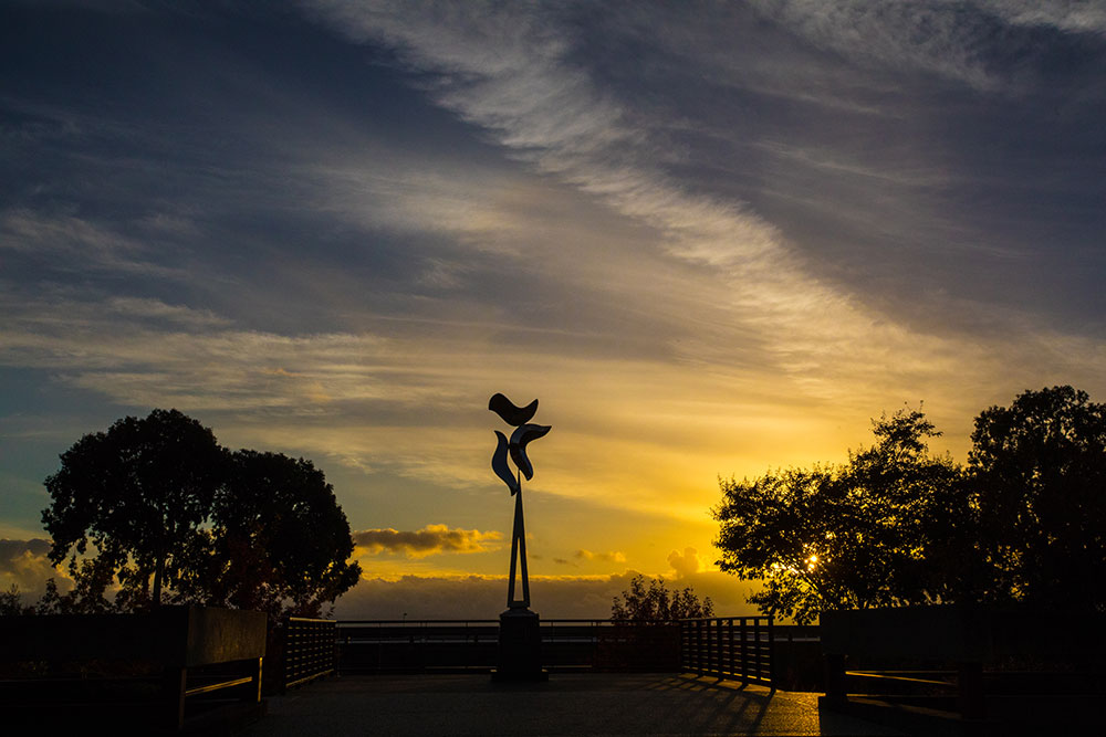 Statue at sunset