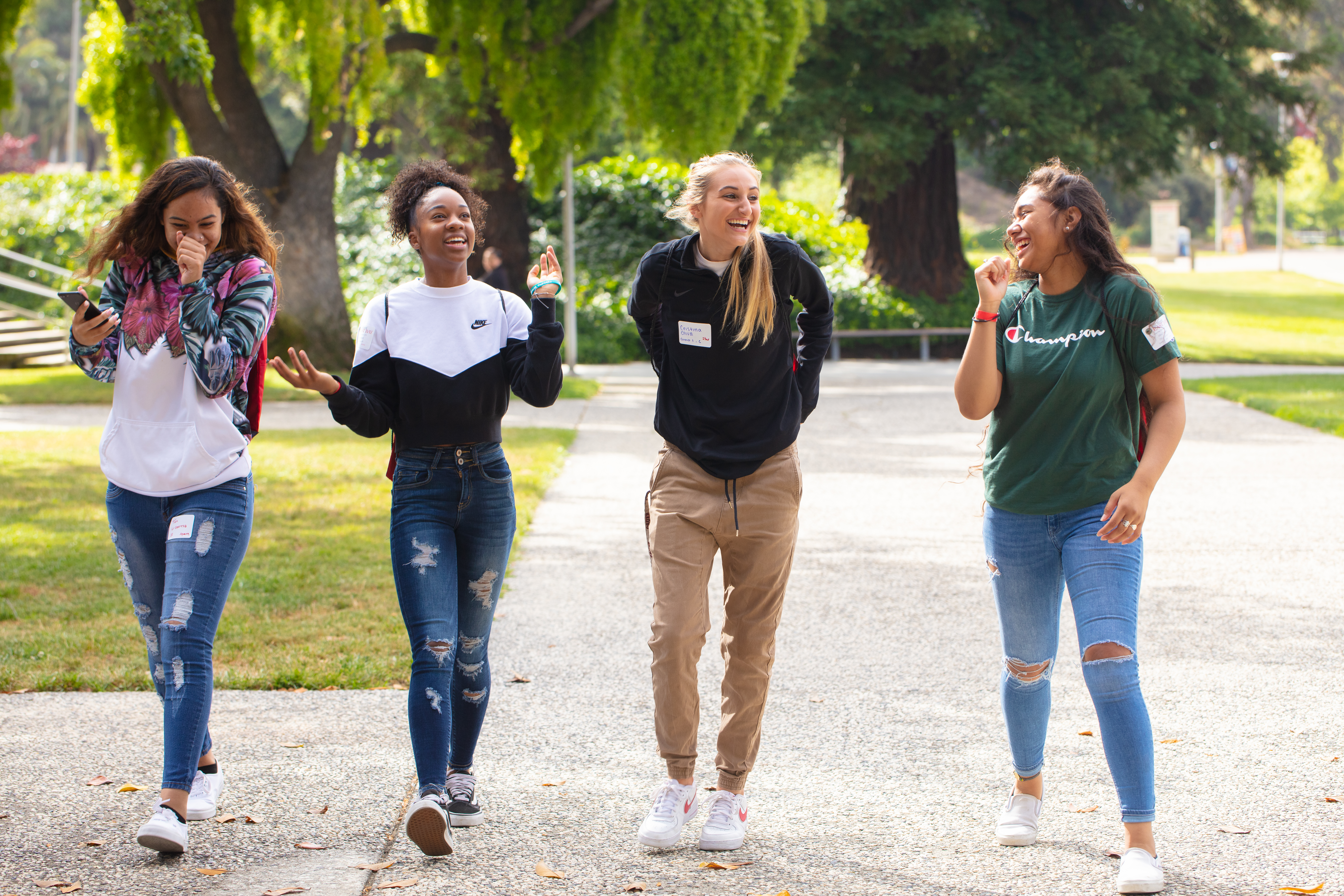  Four Female Students On Campus