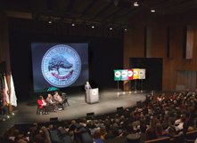 Faculty and staff were in attendance for the Fall Convocation in the University Theatre welcoming the start of the 2013-2014 academic year. (Photo: Garvin Tso)