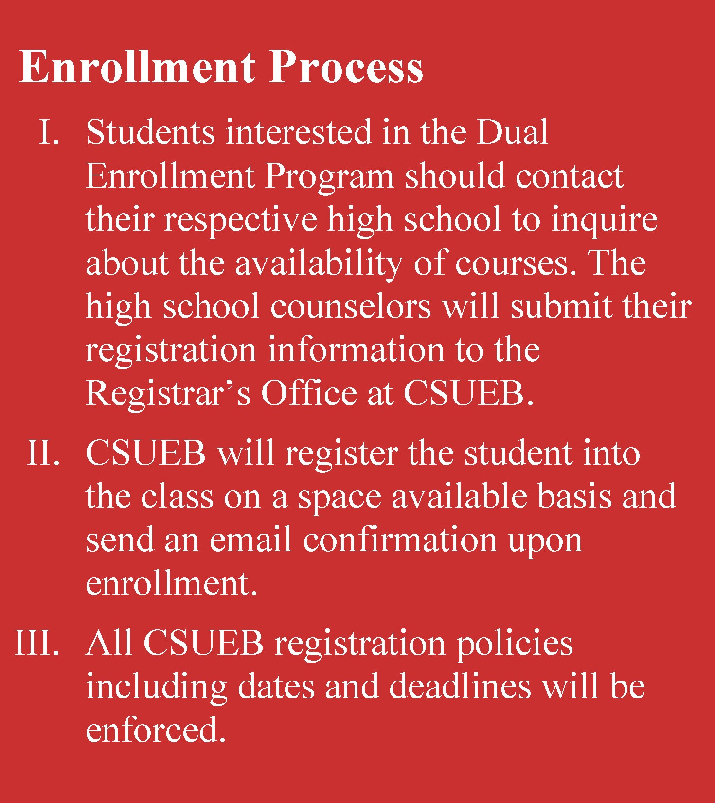 Dual enrollment process. 