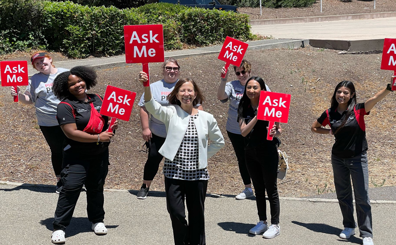 President Sandeen and the Orientation Team