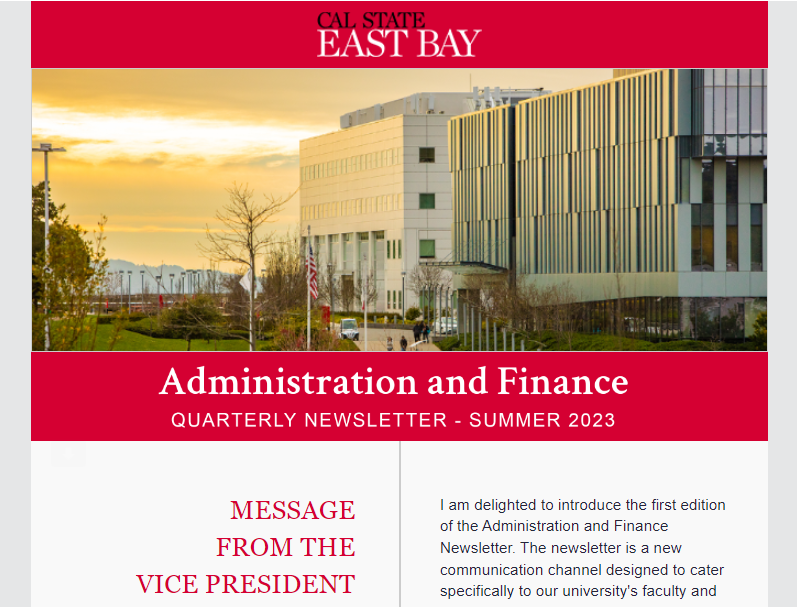 Admin and Finance Newsletter