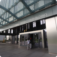 front of SA building