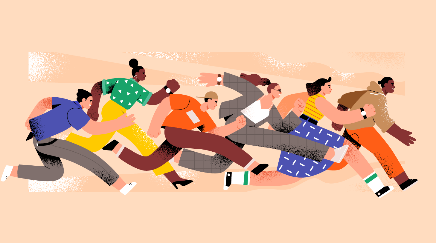 People racing