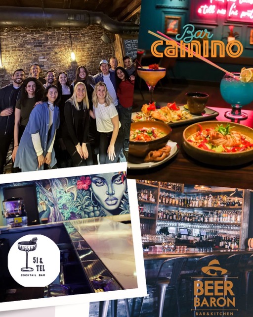 A collage of various bars and restaurants 