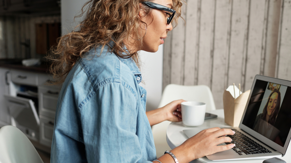 woman on computer