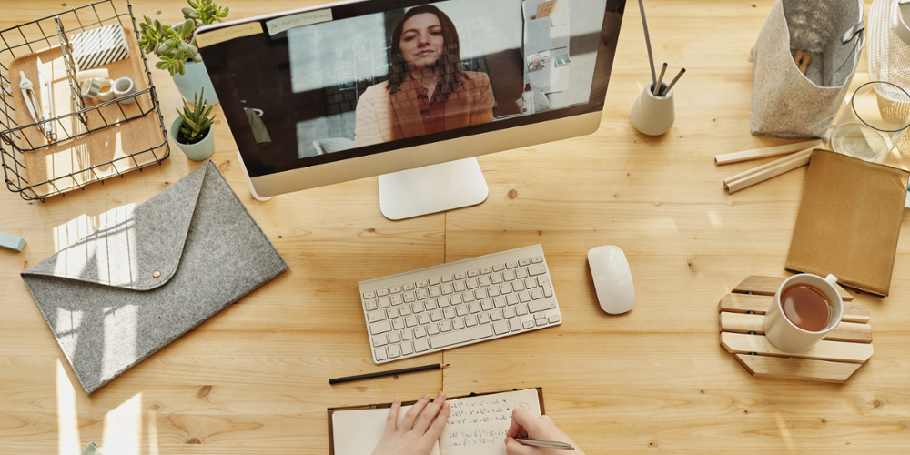 woman on computer screen