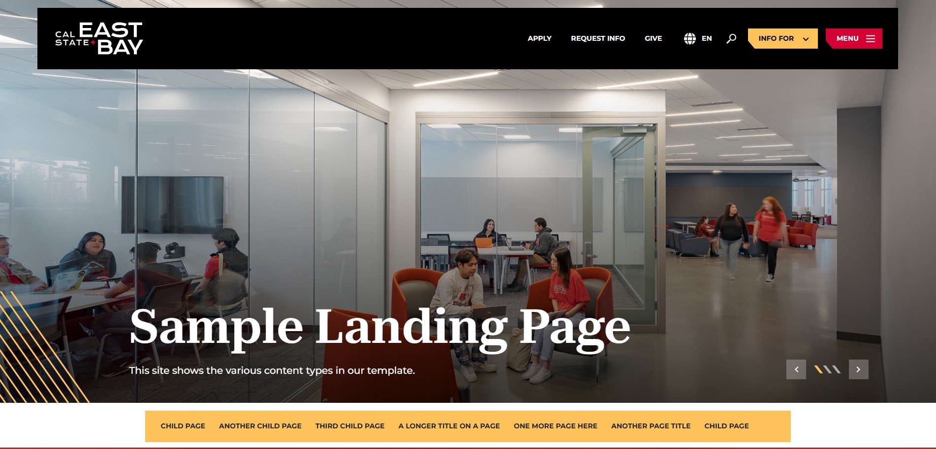 landing example page