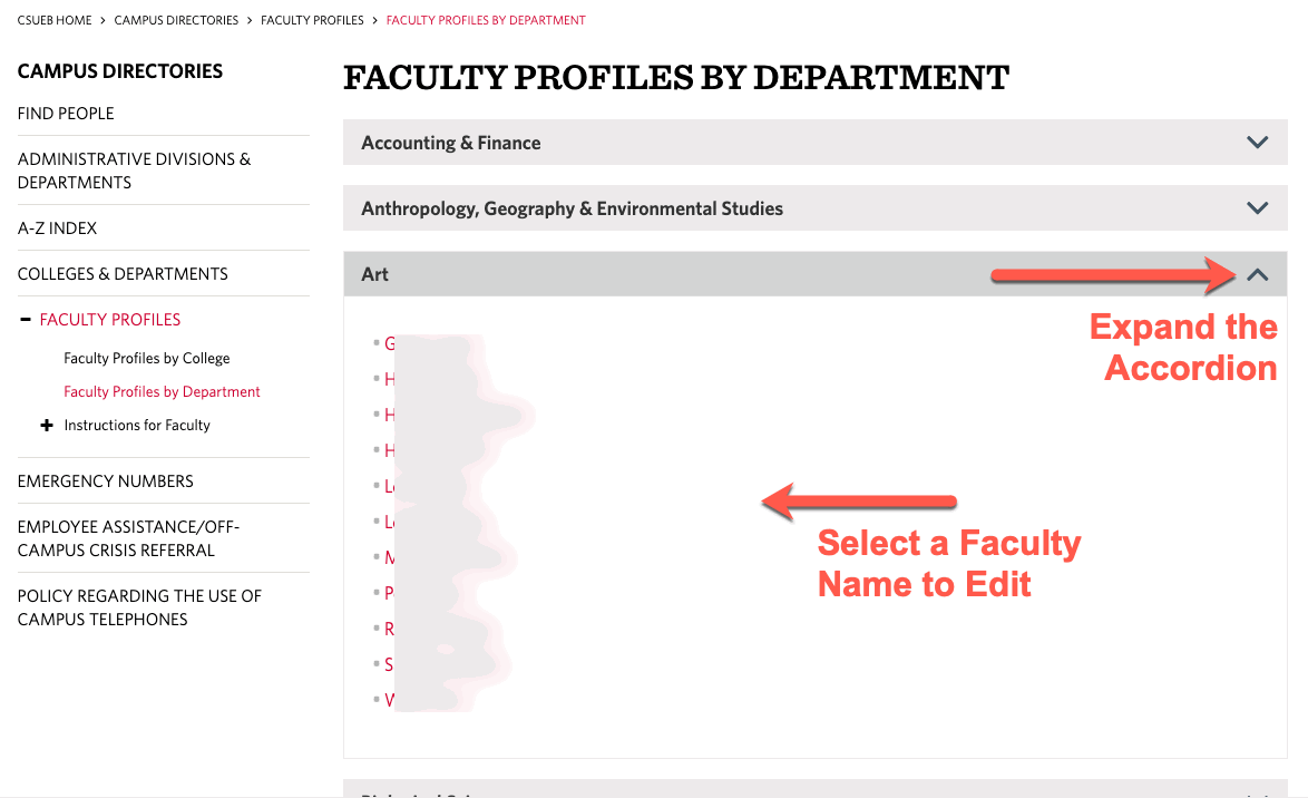 Select a department