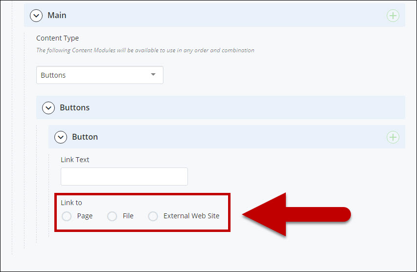 Link the Button to a Page,File or External WebSite