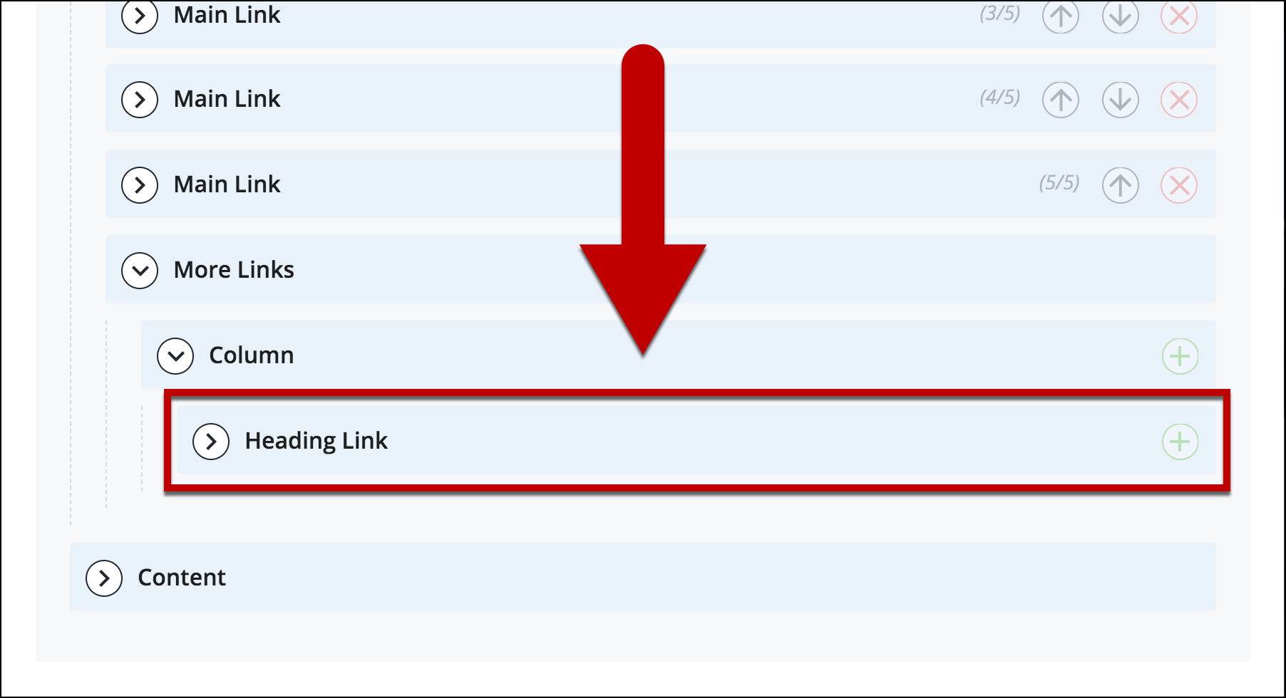 select heading link