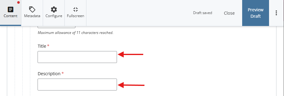 title and description