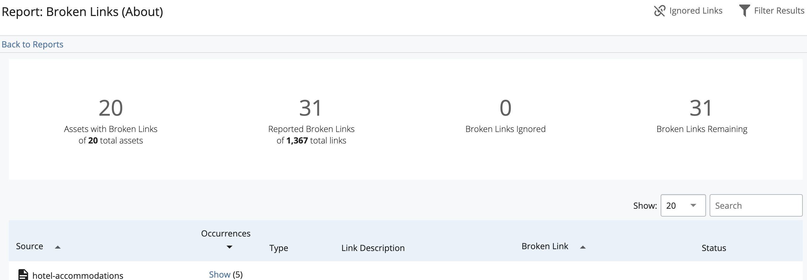 Broken Links Excel