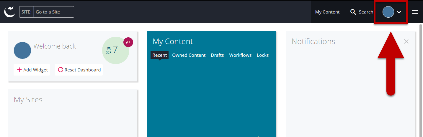 profile icon selected