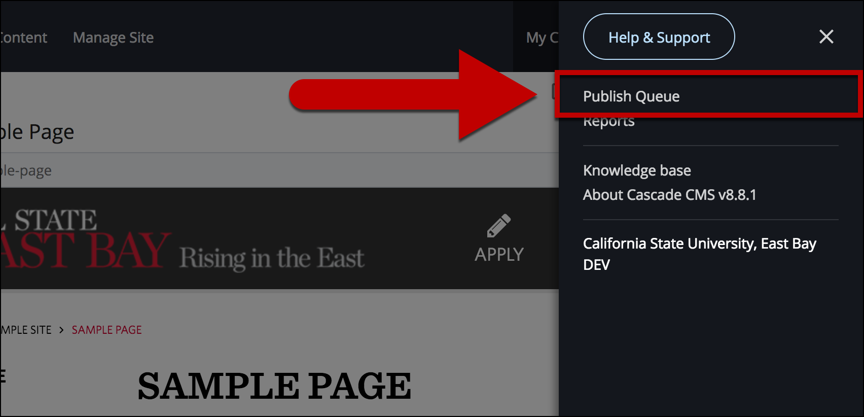 select publish queue