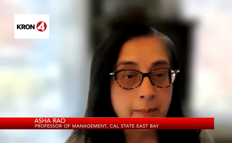 Professor of Management Dr. Asha Rao on KRON