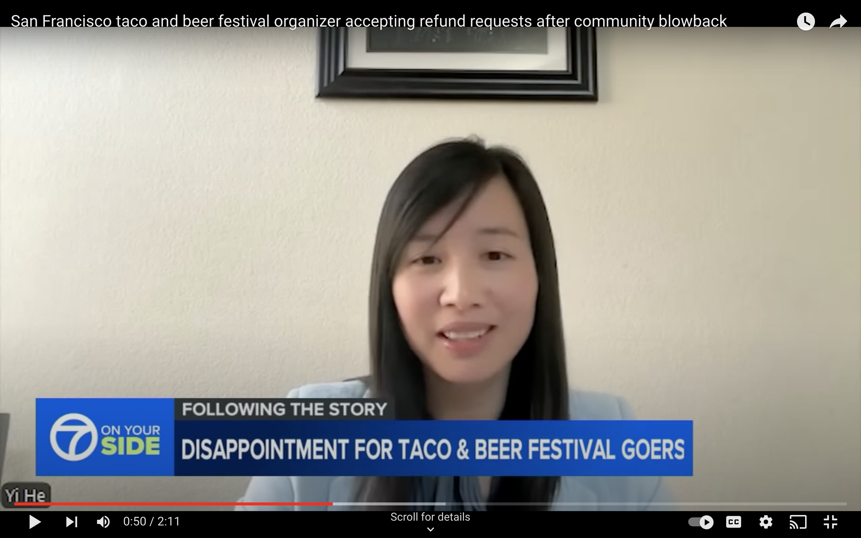 Marketing Professor Dr. Yi He was included in an ABC 7 news segment about a San Francisco food festival.
