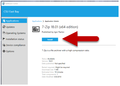 7 zip install button