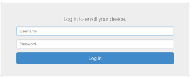 Log-in screen for jamf