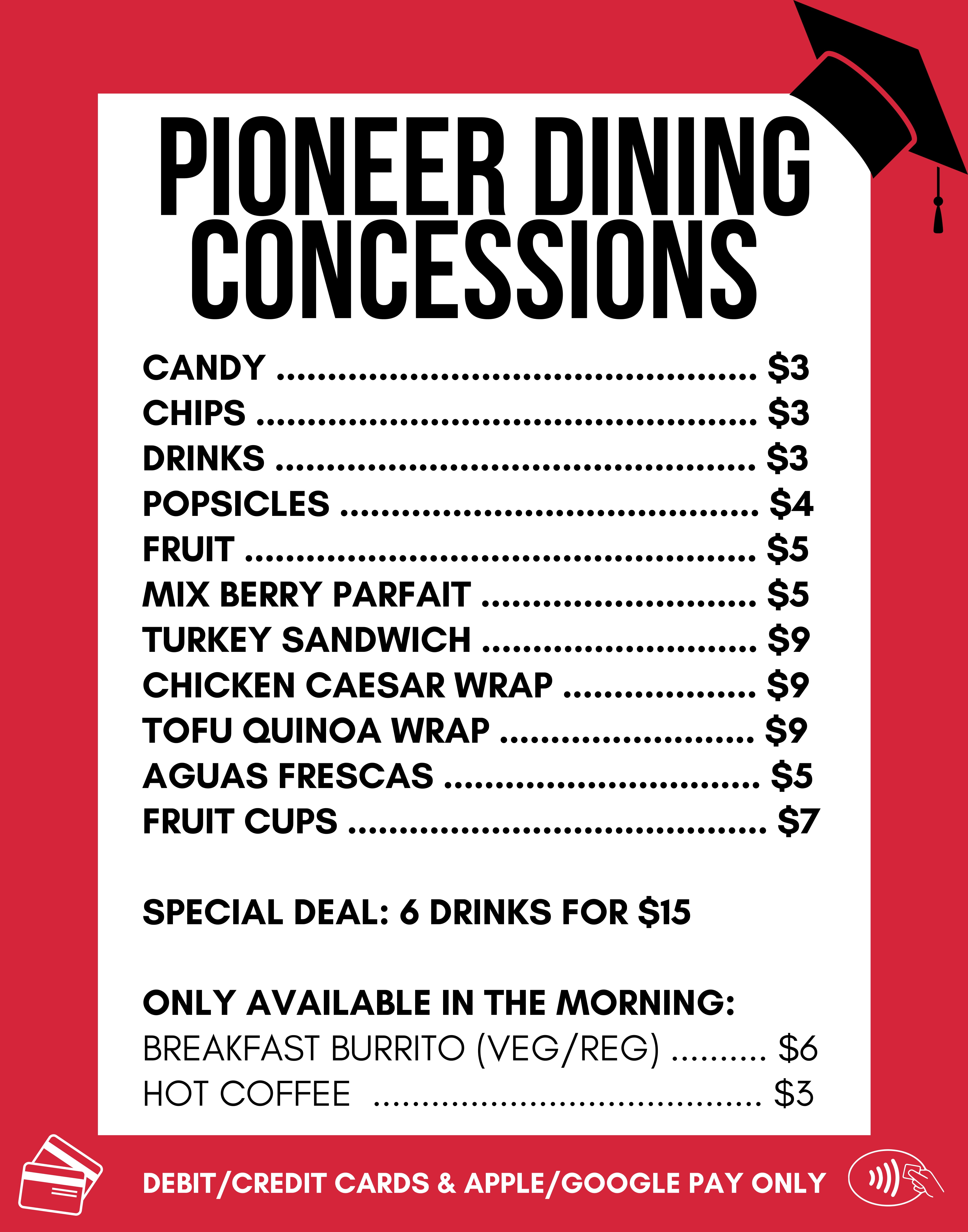 Concessions Menu