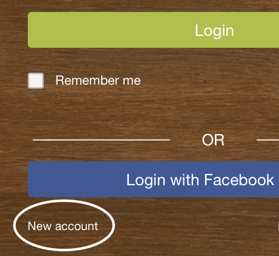 Screenshot showing the location of the "new account" option