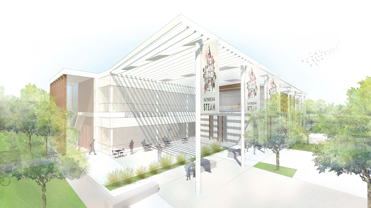Rendering of a two story building