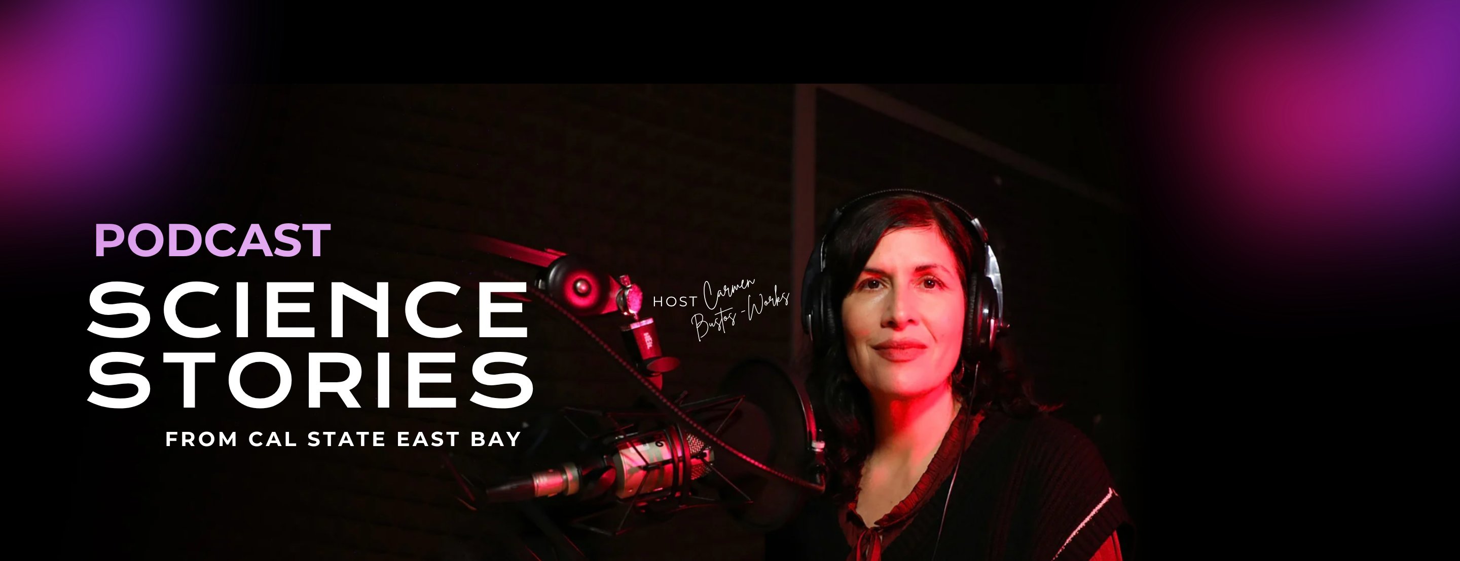 Carmen in podcast studio