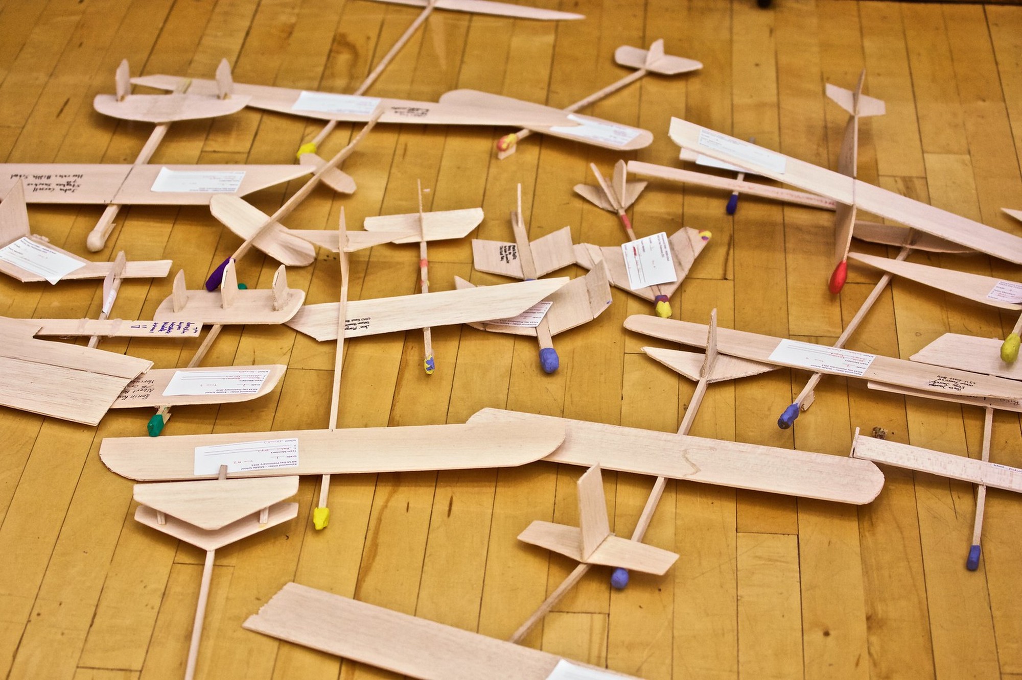 Wooden gliders used for MESA Day