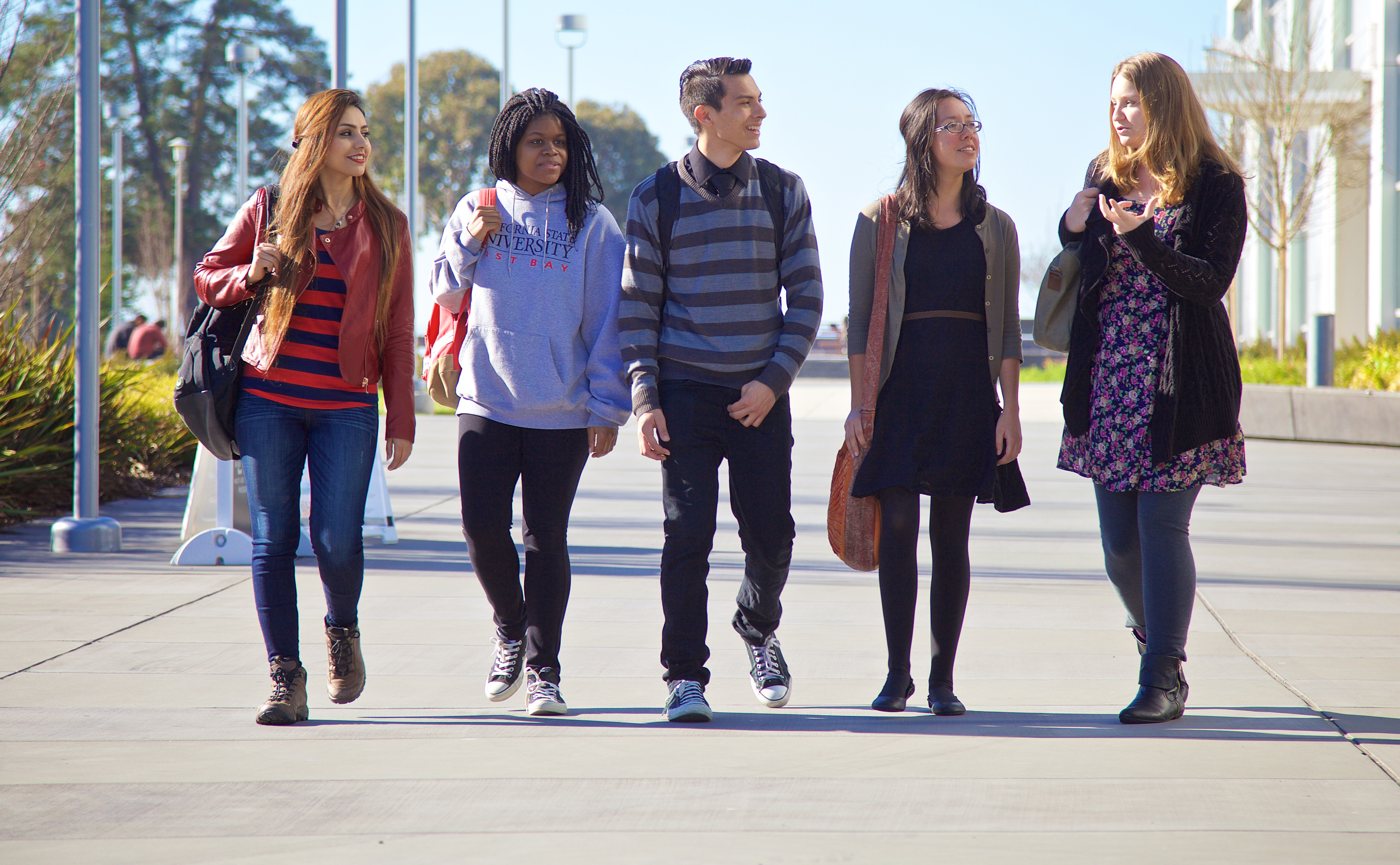 students walking to class