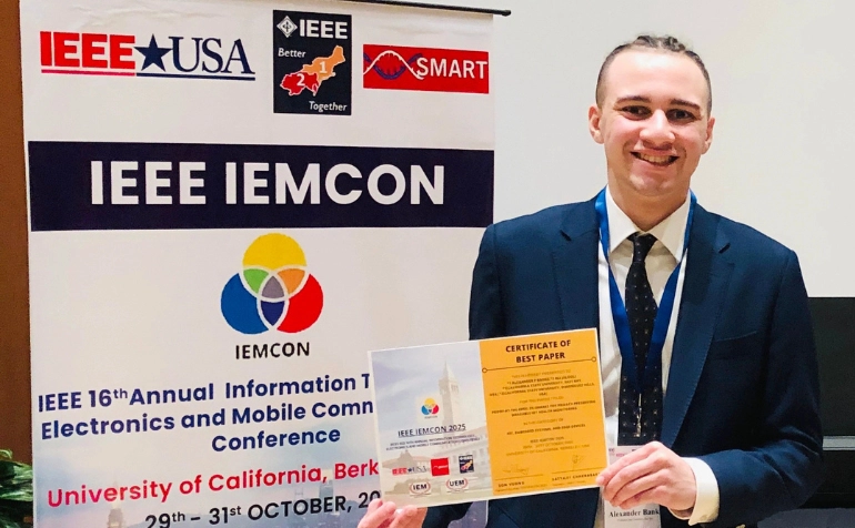 CS Student Wins Best Paper Award at IEEE IEMCON