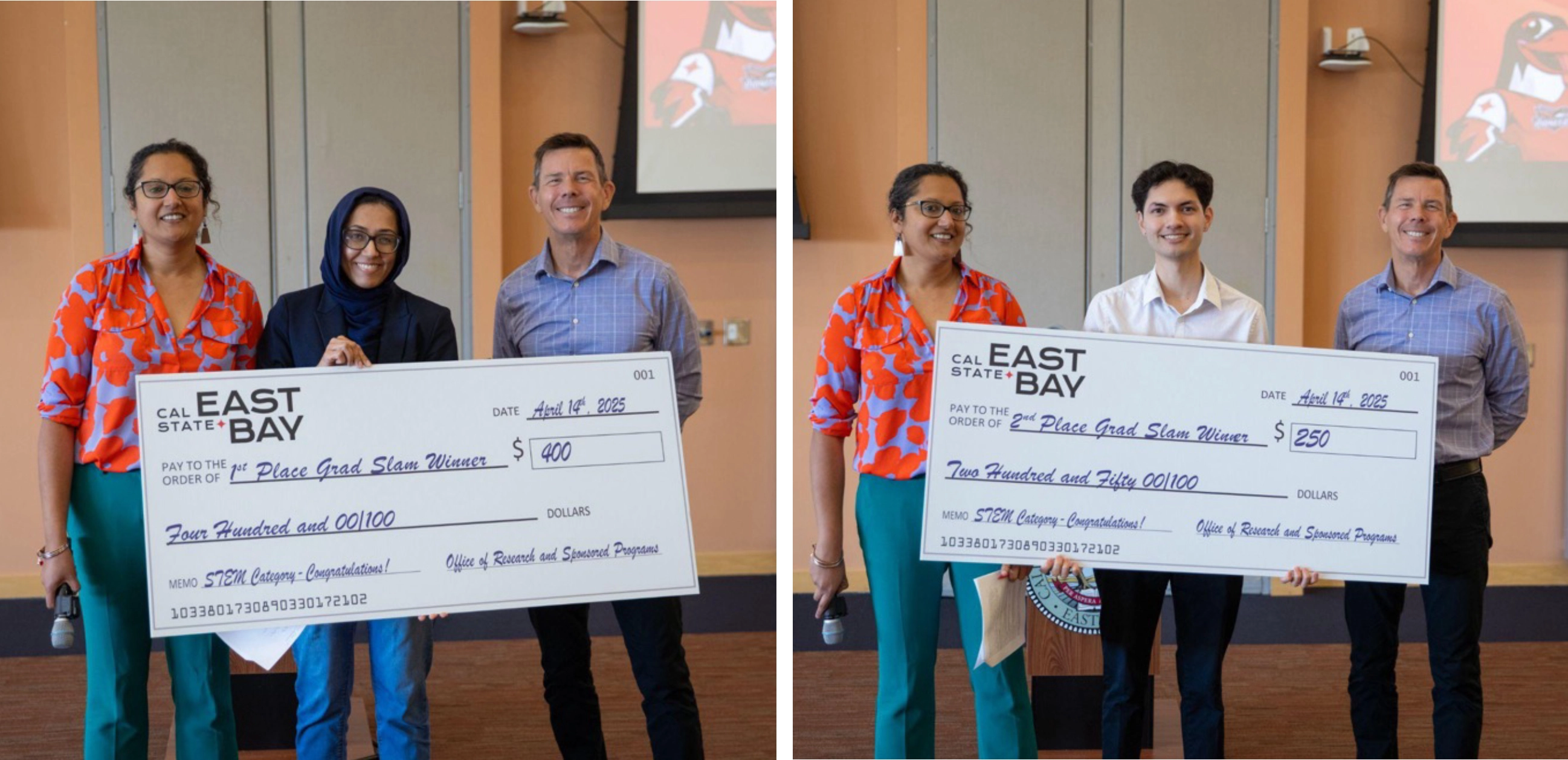 Photo of Maria Ali, MS Biological Sciences and Russell Marisigan, MS Mathematics 