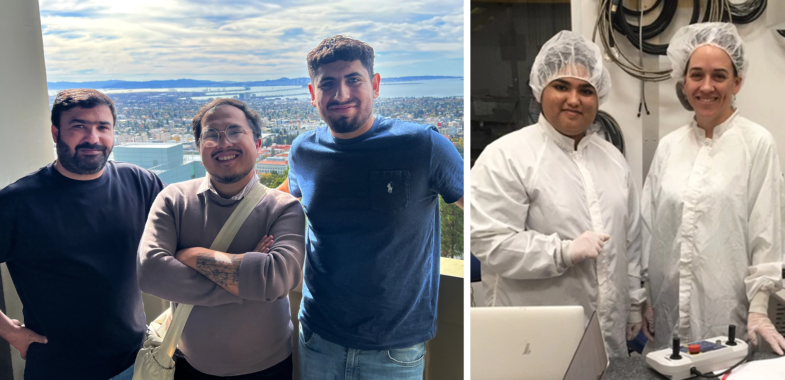 Photos of Madison Mercado with her poster presentation and with her first place blue ribbon