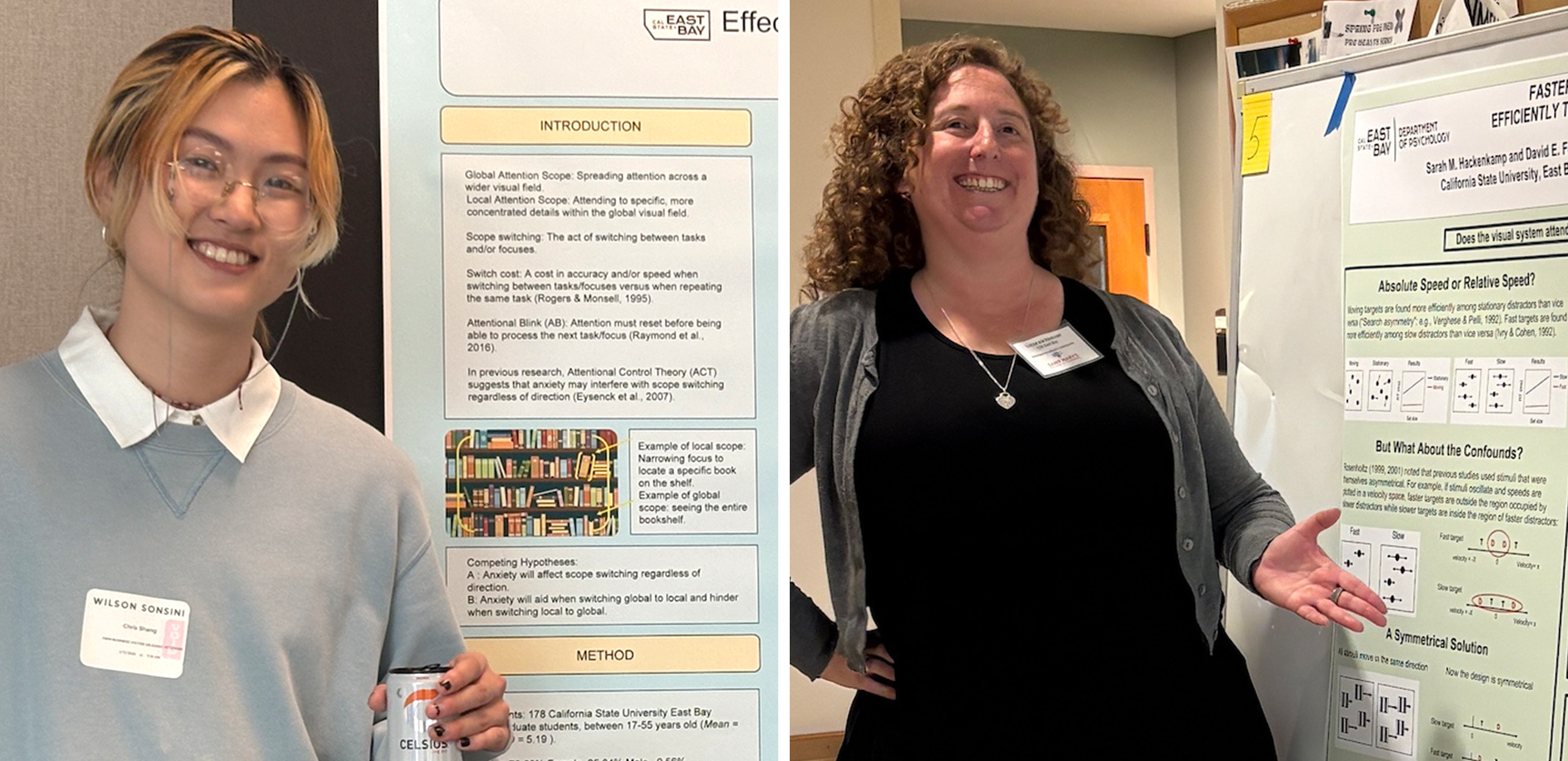 Photo of Chris Chang and Sarah Hackencamp with posters