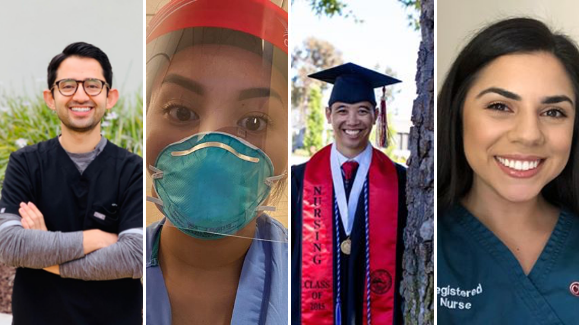 four nurses smiling in a collage