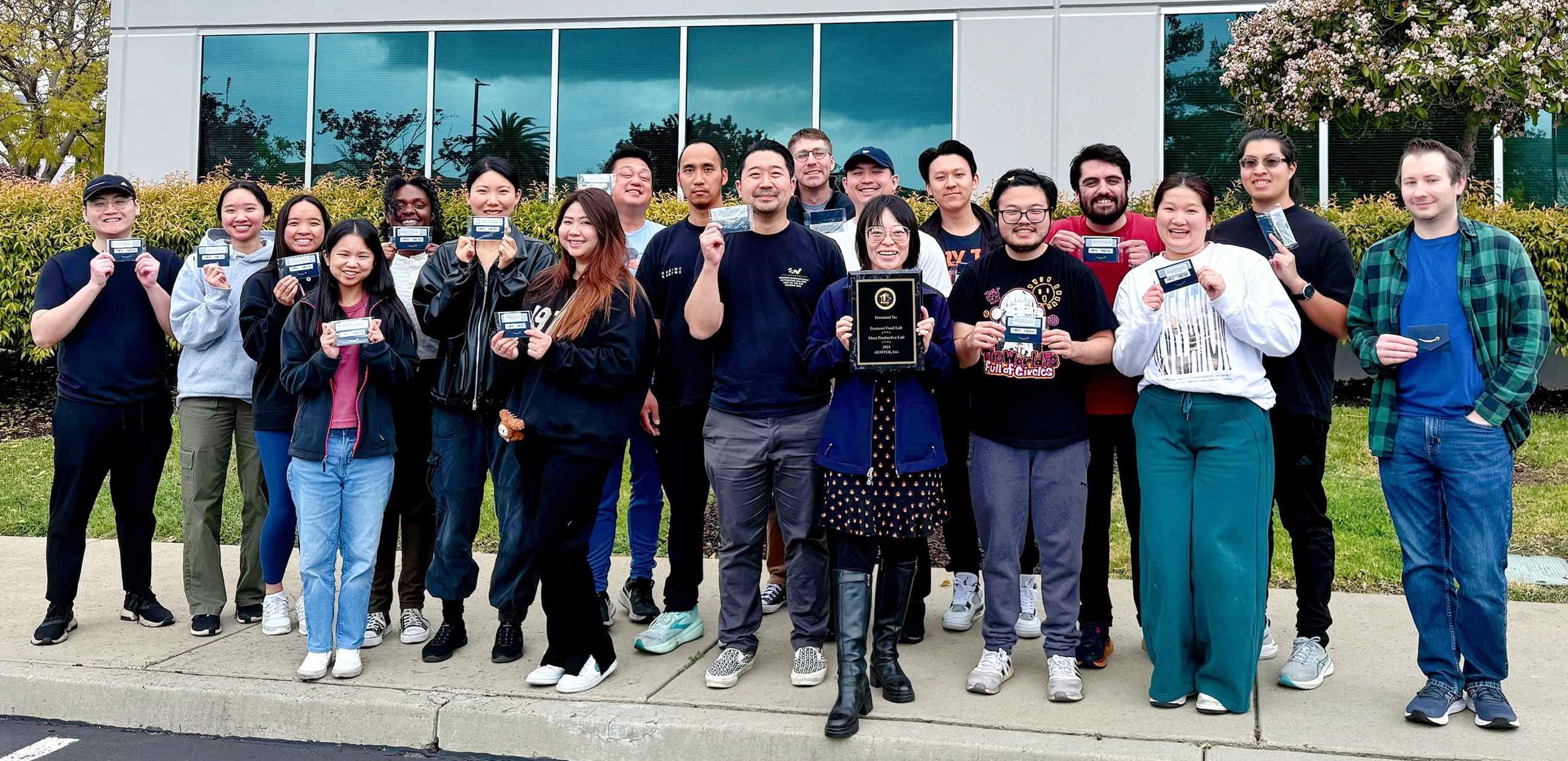 Photos of students visiting AMTEK and interns.