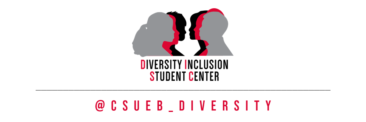 Diversity and Inclusion Student Center logo with text: @csueb_diversity