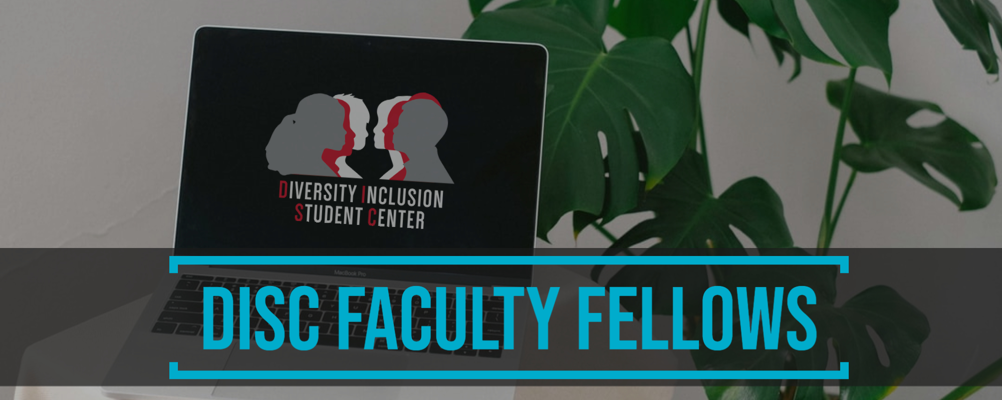 Laptop in the background with the text "Faculty Fellows" overlayed. 