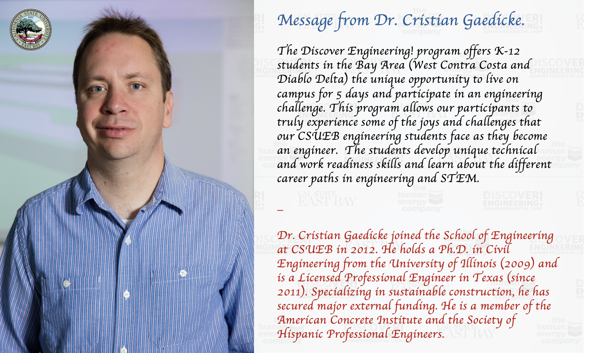 Dr. Cristian's Message