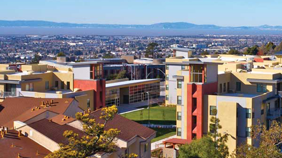 View of Cal State East Bay overlooking San Francisco Bay