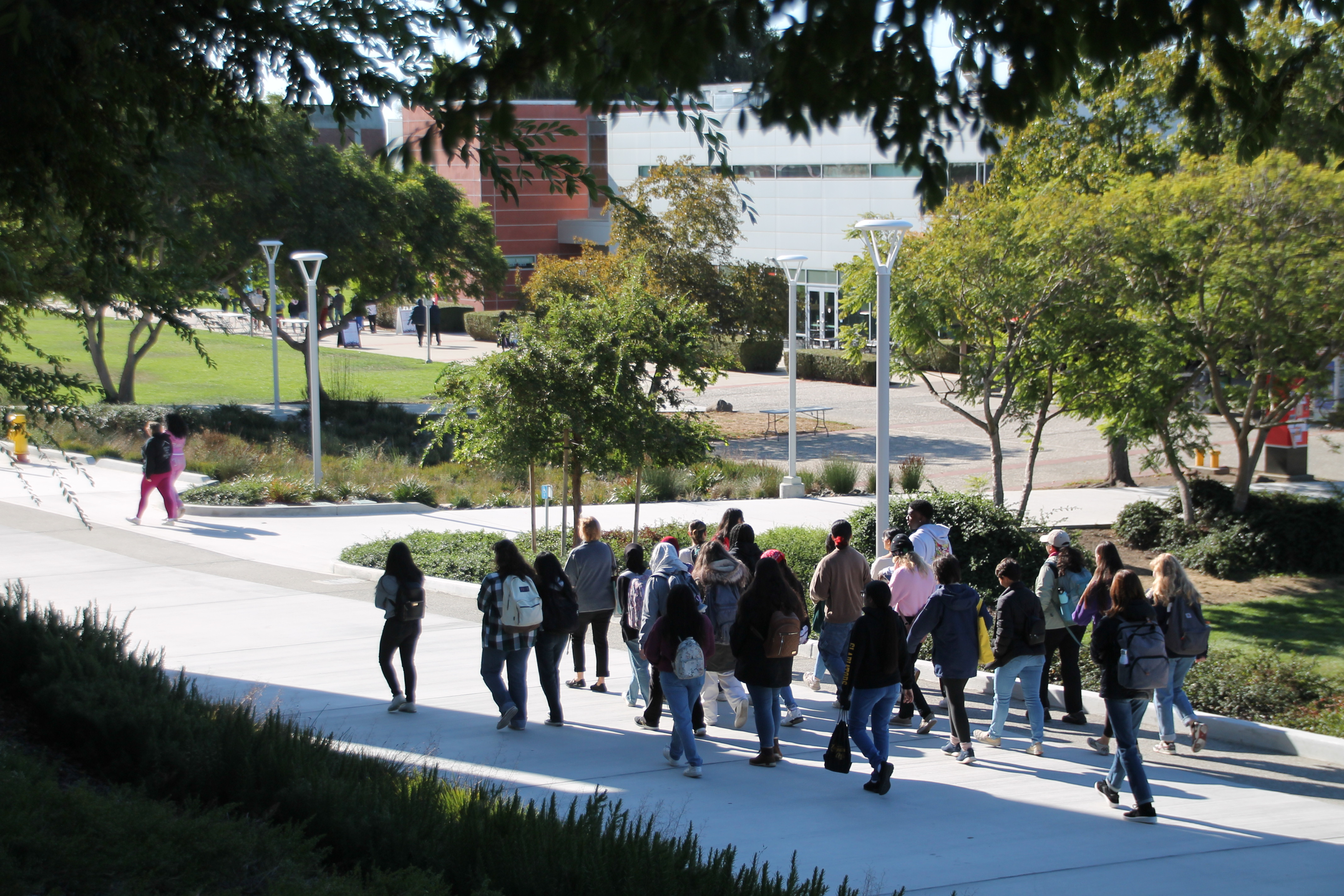 Students on a campus tour