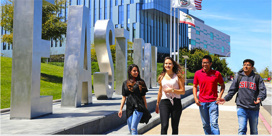 Students walking on campus